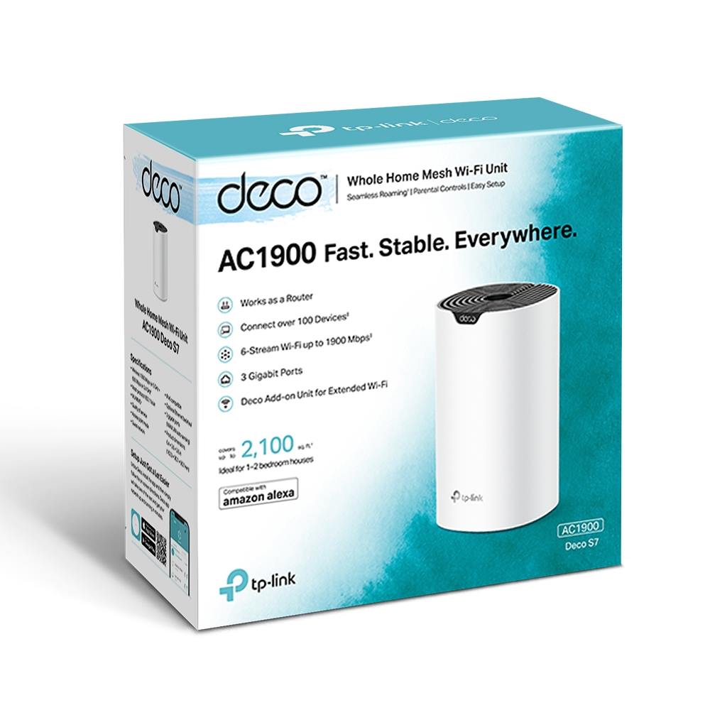 TP-LINK Deco S7 V1 - Sistema Wi-Fi (enrutador) - hasta 2100 pies cuadrados - malla - GigE - Wi-Fi 5 - Doble banda