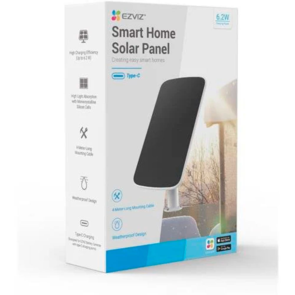 Panel Solar EZVIZ Compatible con EB8 4G cámara puertos de carga de tipo -C