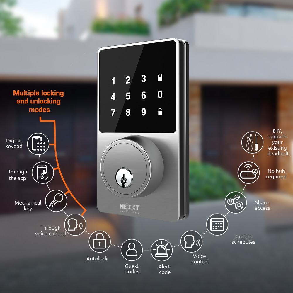 Cerradura de puerta inteligente Nexxt  Negro