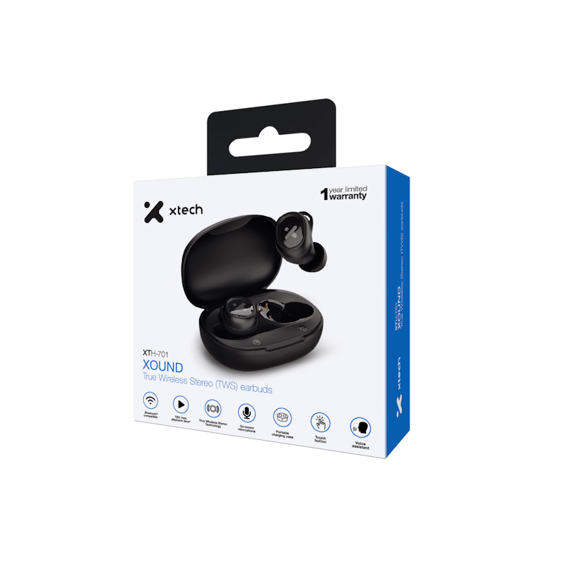 Auriculares inalámbricos Xtech - XTH-701 Para Audio en casa / Para Electronicos portables/ Para Tablet / Para Telefono Celular  - Inalambrico - Xound W/estuche cargable