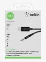 Belkin - Cable de Lightning a conector de auriculares - Lightning macho a mini-phone stereo 3.5 mm macho - 91.4 cm - negro