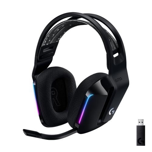 Auricular Logitech G733 LIGHTSPEED Wireless RGB Gaming Headset - 7.1 canales - tamaño completo - 2,4 GHz - inalámbrico - negro