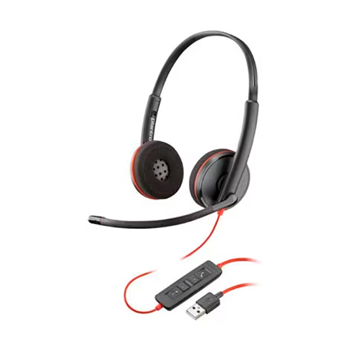 Auricular Poly Blackwire 3220 - 3200 Series - auricular - en oreja - cableado - cancelación de sonido activo - USB-A - negro - Certificado por Skype, Certificado por Avaya, certificado con Cisco Jabber (paquete de 50)