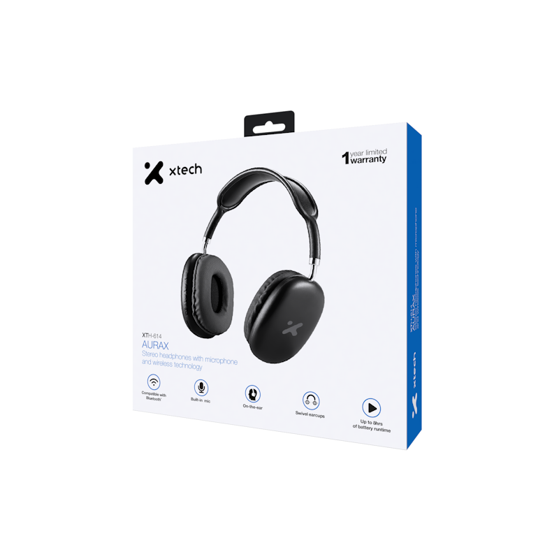 Audífonos estéreo Aurax  Xtech - con micrófono y tecnología inalámbrica