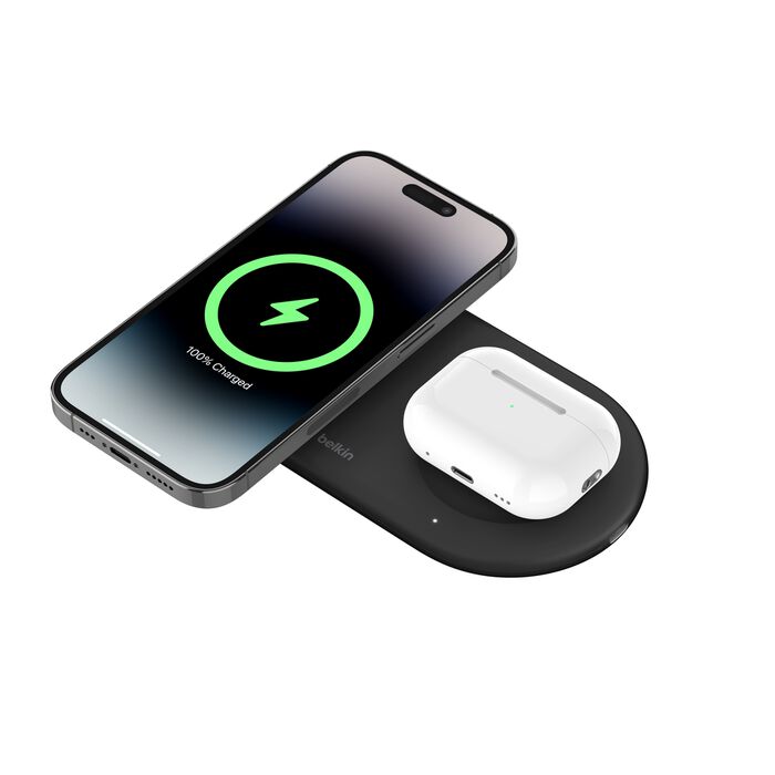 Soporte de almohadilla convertible Belkin  - 15 Watt - Lithium - Para Universal - QI2 15W 2 in 1 PAD+USB-C 5W