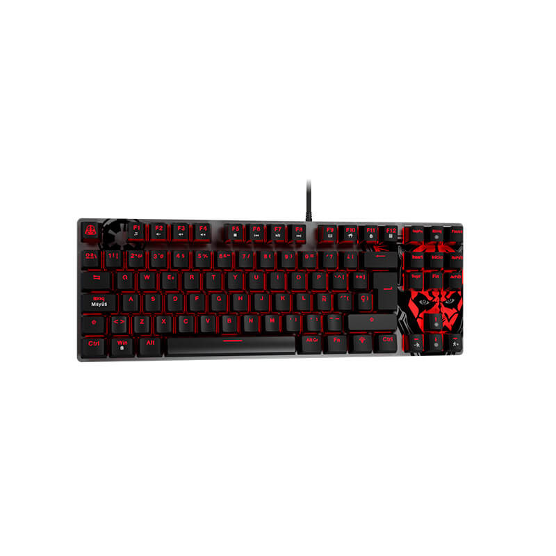 Teclado Primus modelo BALLISTA81T PKS-S080DS-S Edicion Dark Side Conexion USB Switch Rojo En Español