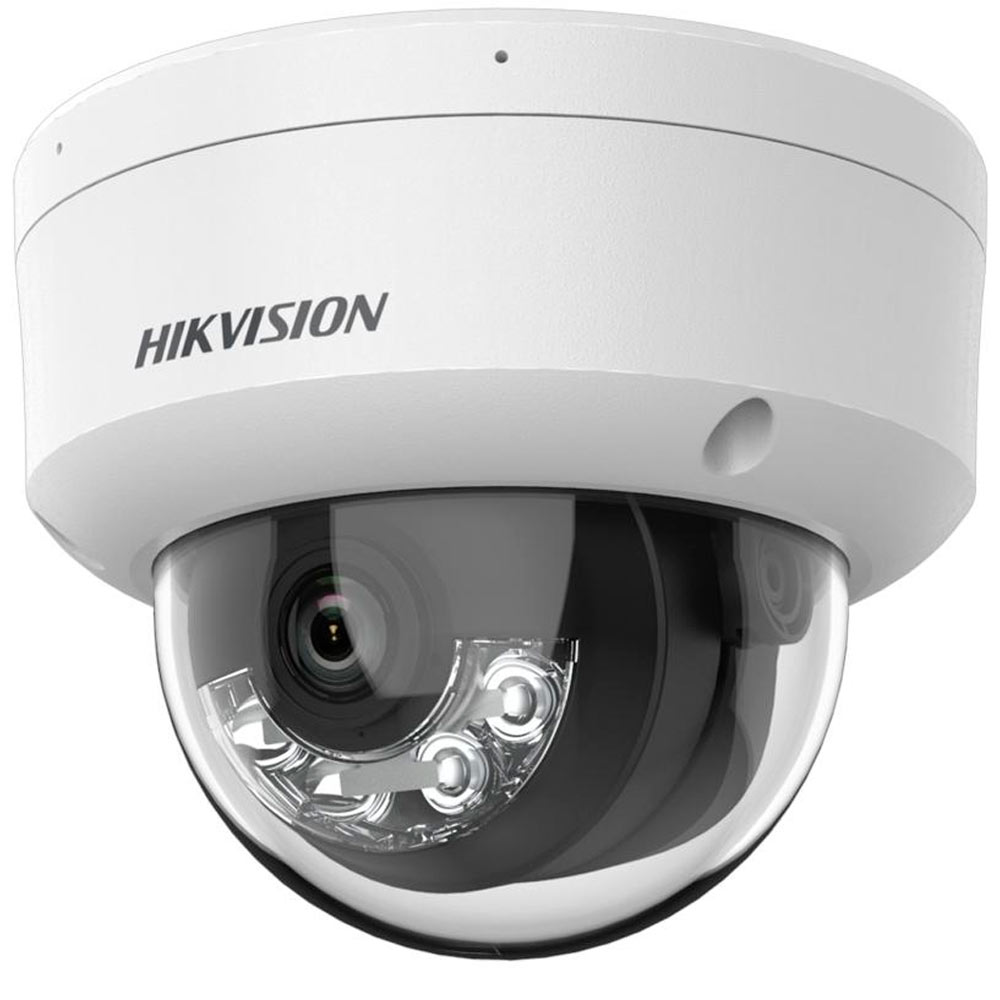 Cámara web Hikvision con luz híbrida inteligente de 8 MP.