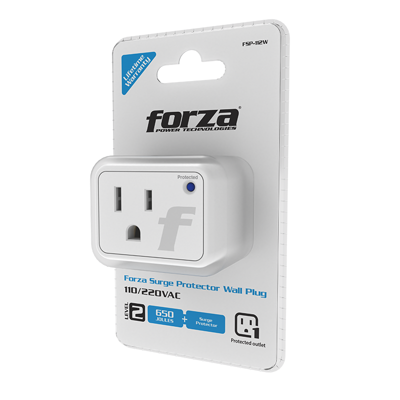 Forza - Surge protector - AC 110/220 V - 1 Tomas de Corriente - Wall Plug
