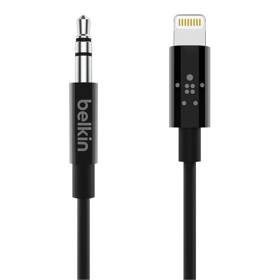 Belkin - Cable de Lightning a conector de auriculares - Lightning macho a mini-phone stereo 3.5 mm macho - 91.4 cm - negro