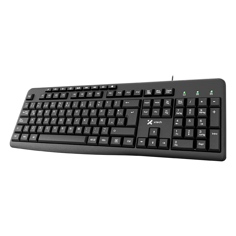 Teclado multimedia español - Xtech  - USB - Negro XTK-140S