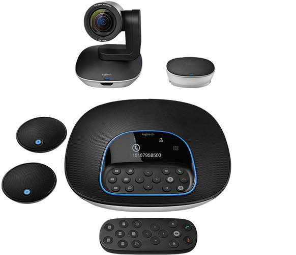 Videoconferencia Logitech Group Cámara 1080p Control Remoto Group Micrófonos de Expansión color Negro