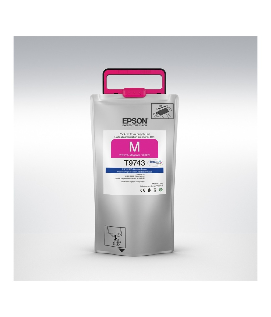 Bolsa de tinta Epson Magenta (T9743) WF-C869R Alta Capacidad