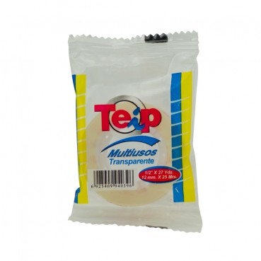 CINTA ADHESIVA TEIP 1/2"X27YDS TRANSP. 