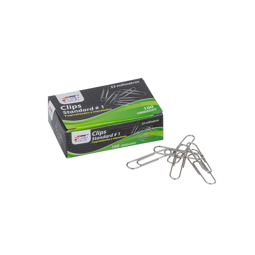 Clips standard fast niquelado  100U 