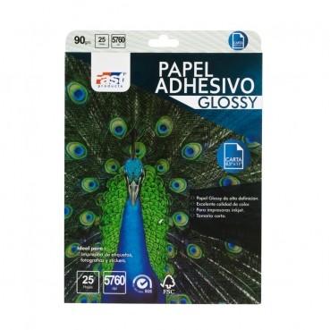 Papel Adhesivo Fast Cx25 90grs Glossy 