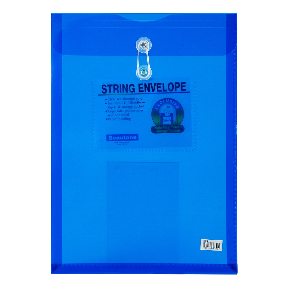 SOBRE PLASTICO AZUL OFICIO C/BROCHE 