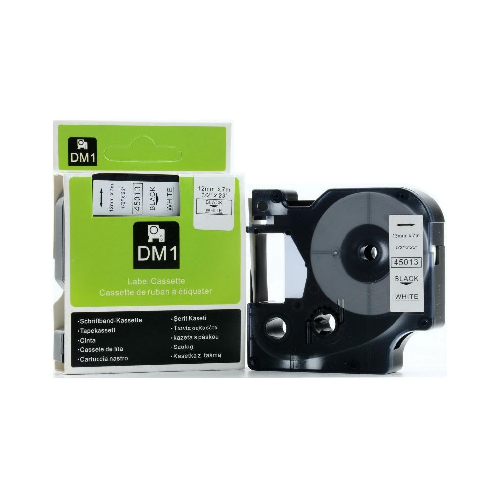 Cinta Dymo D1 45013 12 mm x 7 m Negro sobre blanco