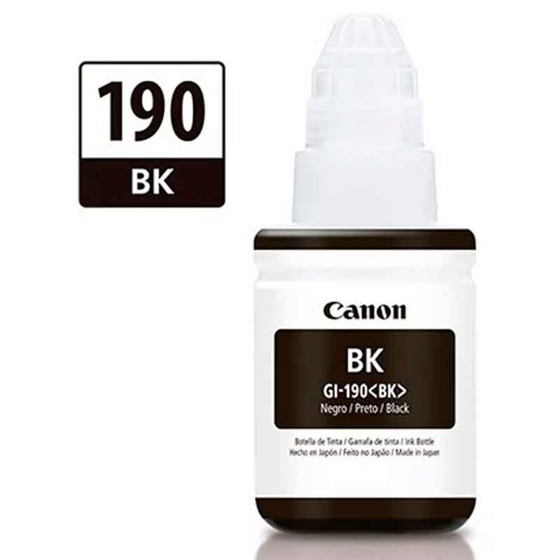 Canon GI 190 BK - 135 ml - negro - original - recarga de tinta - para Maxx Tinta G3102; PIXMA G1100, G-1110, G2100, G2110, G3100, G3110, G4100, G4110