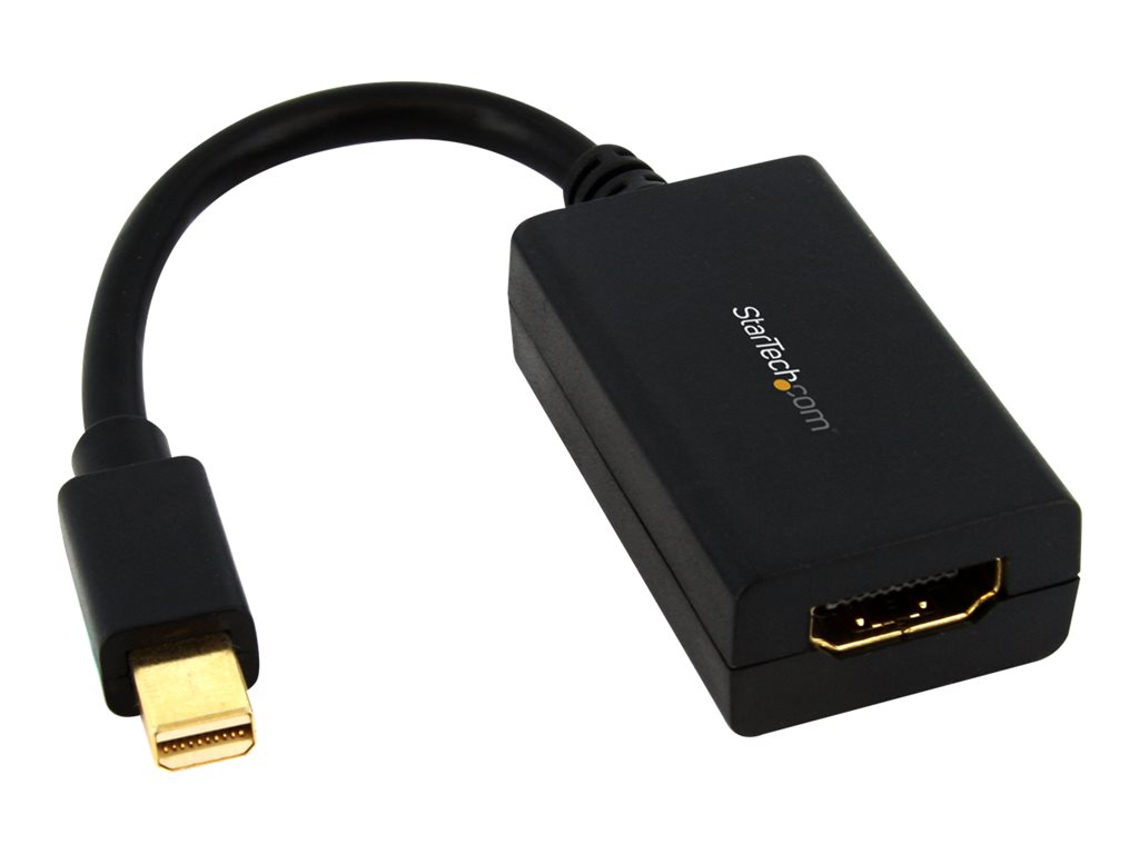 Adaptador Conversor de Vídeo Mini DisplayPort a HDMI StarTech.com - Cable Convertidor Pasivo - Hembra HDMI - Macho Mini DP - 1920x1200 - Adaptador de vídeo - Mini DisplayPort (M) a HDMI (H) - 76.2 mm - negro - para P/N: DP2MDPMF3, DP2MDPMF6IN