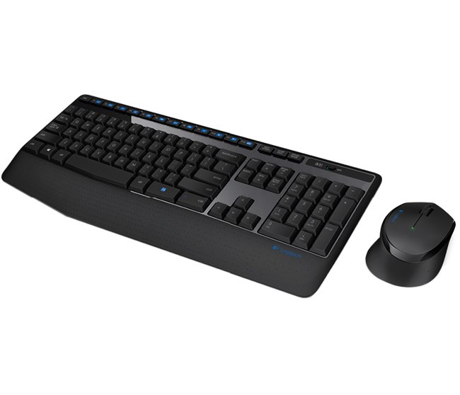 Logitech Wireless Combo MK345 - Juego de teclado y ratón - inalámbrico - 2.4 GHz - QWERTY - español - negro, azul
