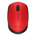 Logitech M170 - Ratón - diestro y zurdo - inalámbrico - 2.4 GHz - receptor inalámbrico USB - rojo