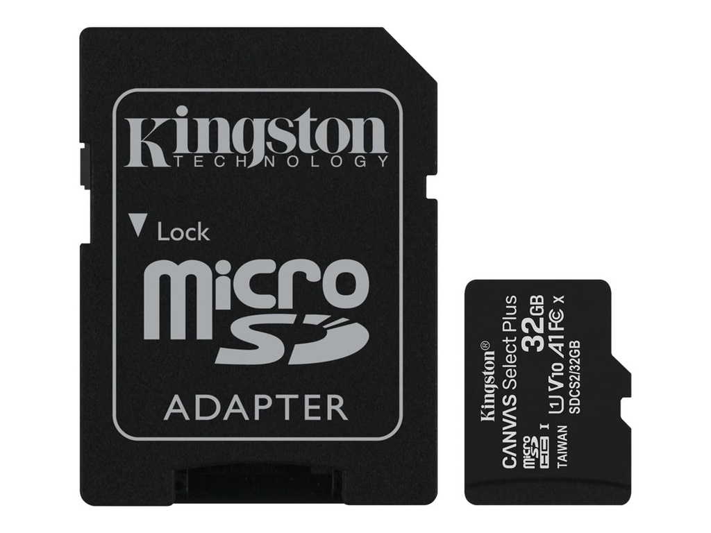 Memoria flash Kingston Canvas Select Plus, 32 GB (adaptador microSDHC a SD Incluido)