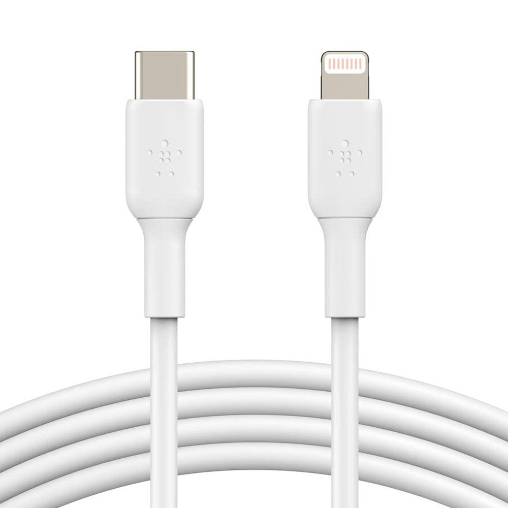 BOOST CHARGE - Cable Lightning - USB-C (M) a Lightning (M) - 1 m - blanco - suministro de potencia USB (18W) - para Apple iPad/iPhone/iPod (Lightning)