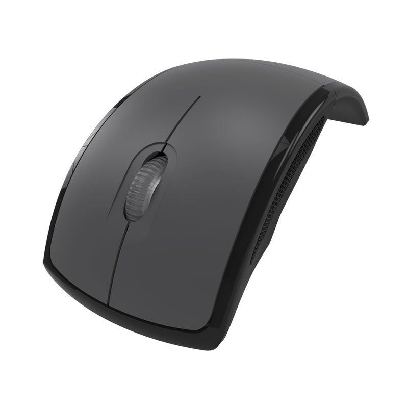 Klip Xtreme - Mouse - 2.4 GHz - Wireless - Gray - Foldable - 1000dpi