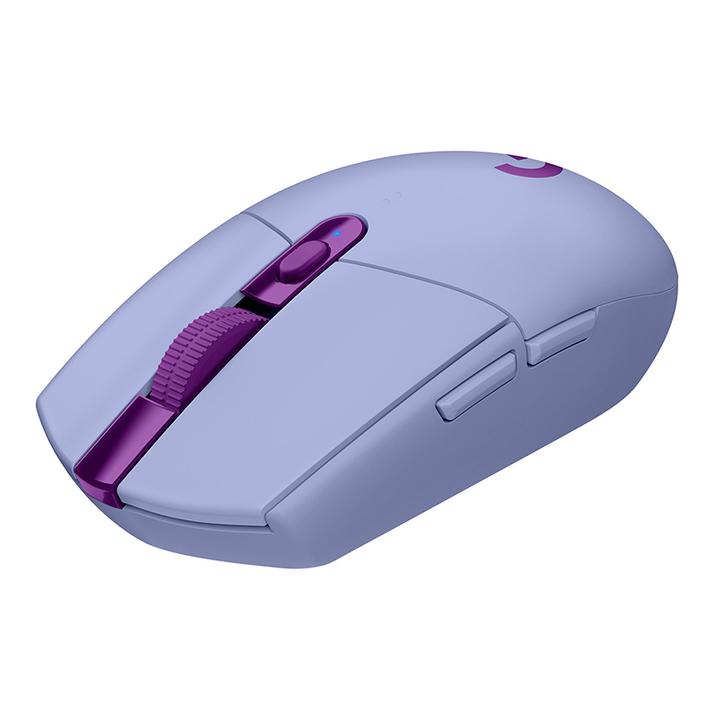 Mouse Logitech G305 Lightspeed, óptico, 6 botones, inalámbrico, LIGHTSPEED, receptor inalámbrico USB, color: lila