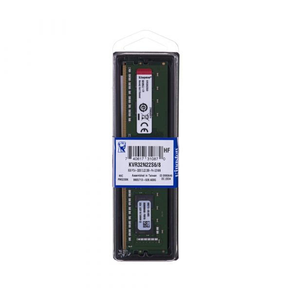 Kingston ValueRAM - DDR4 - módulo - 8 GB - DIMM de 288 espigas - 3200 MHz / PC4-25600 - CL22 - 1.2 V - sin búfer - no ECC