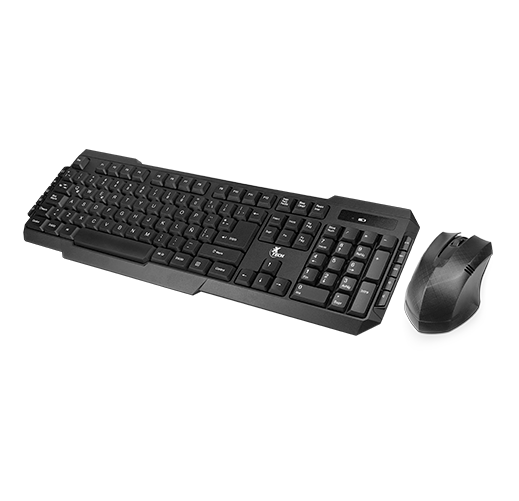 Combo Xtech de Teclado y Mouse Inalámbricos Multimedia en Español Negro