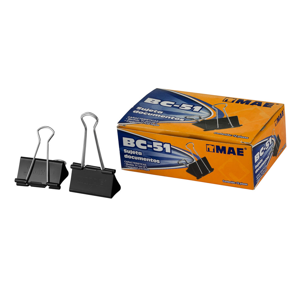 PRENSA PAPELES MAE 51MM CX12 NEGRO