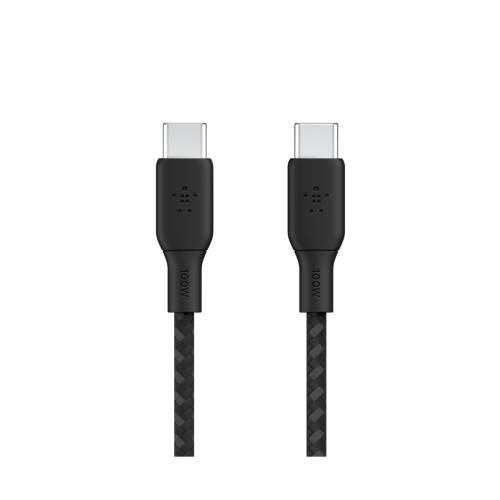 Cable Belkin - 24 pin USB-C (M) a 24 pin USB-C (M) - 2 m - negro - para Apple 10.9-inch iPad Air; Google Pixel 5, Pixel 6; Samsung Galaxy Note20, S21, S21 5G, S22