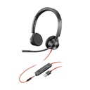 Auricular Poly Blackwire 3320-M - Blackwire 3300 series - auricular - en oreja - cableado - cancelación de sonido activo - USB-A - negro - Certificado para Equipos de Microsoft