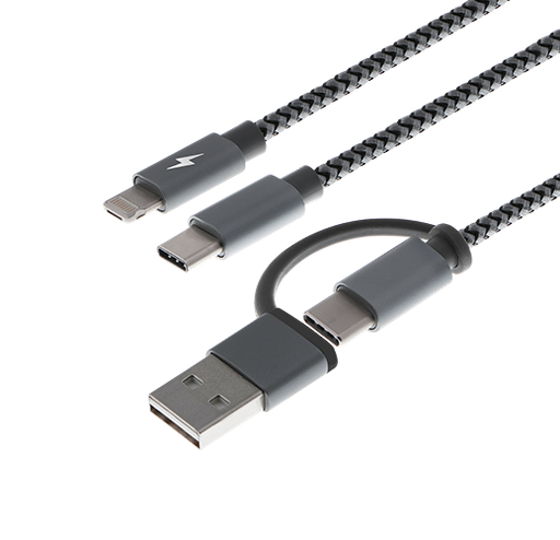[XTC-560] Cable Xtech - USB  USB Type A or C - Mi cro USB or Lightning and USB type C - 1.2 m - only chargingXTC-560