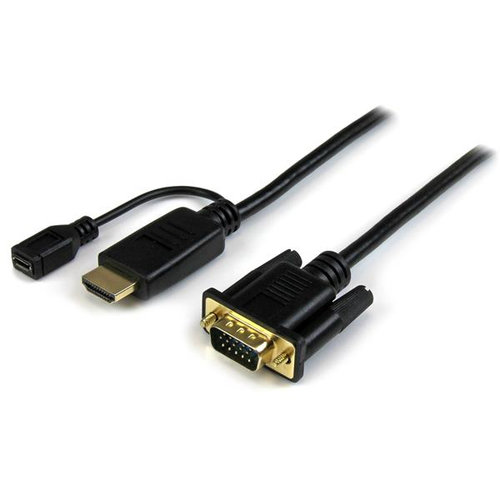 [HD2VGAMM6] Cable de 1,8m Conversor Activo HDMI a VGA StarTech.com, Adaptador 1920x1200 1080p, Vídeo conversor, HDMI, VGA