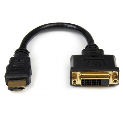 [HDDVIMF8IN] Adaptador de 20cm HDMI a DVI StarTech.com, DVI-D Hembra, HDMI Macho, Cable Conversor de Vídeo, Negro, Adaptador de vídeo