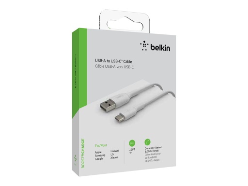 [CAB001bt1MWH] Belkin BOOST CHARGE - Cable USB - USB-C (M) a USB (M) - 1 m - blanco
