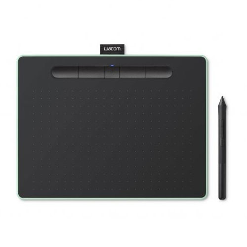 [CTL6100WLE0] Tableta de lápiz Wacom Intuos  creativa Medium - Digitalizador - 21.6 x 13.5 cm - electromagnético - 4 botones - inalámbrico, cableado - USB, Bluetooth - verde pistacho