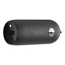 Adaptador de corriente para carro Belkin - 30 vatios - 3 A - Fast Charge (24 pin USB-C) - negro