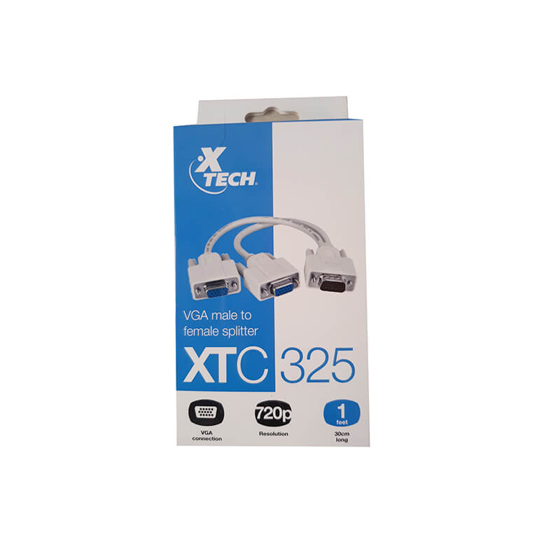 ▷ Xtech Cable VGA Macho a Doble VGA Hembra 27.4 CM (XTC-325) ©