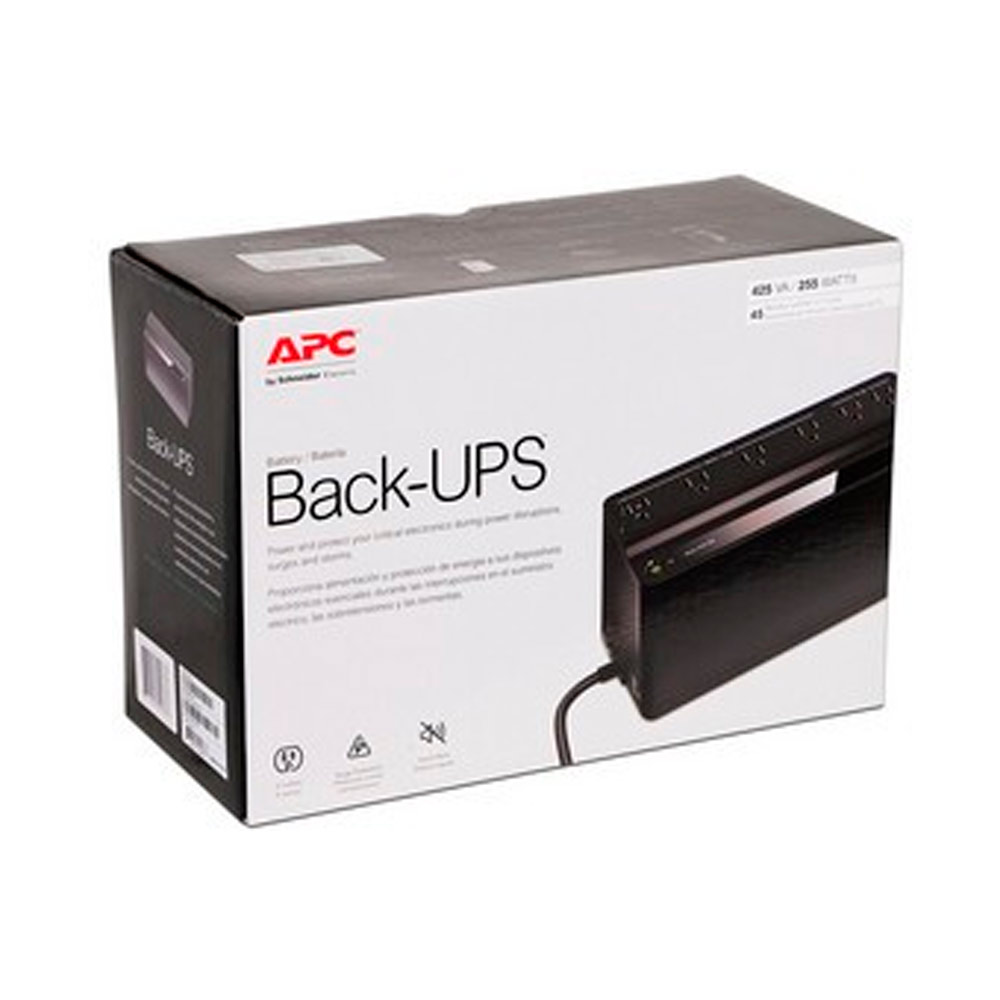 UPS APC 255 vatios/425 VA Back-UPS BE425M, CA 120 V, 1 x,  conectores de salida: 6, Color:  negro BE425M
