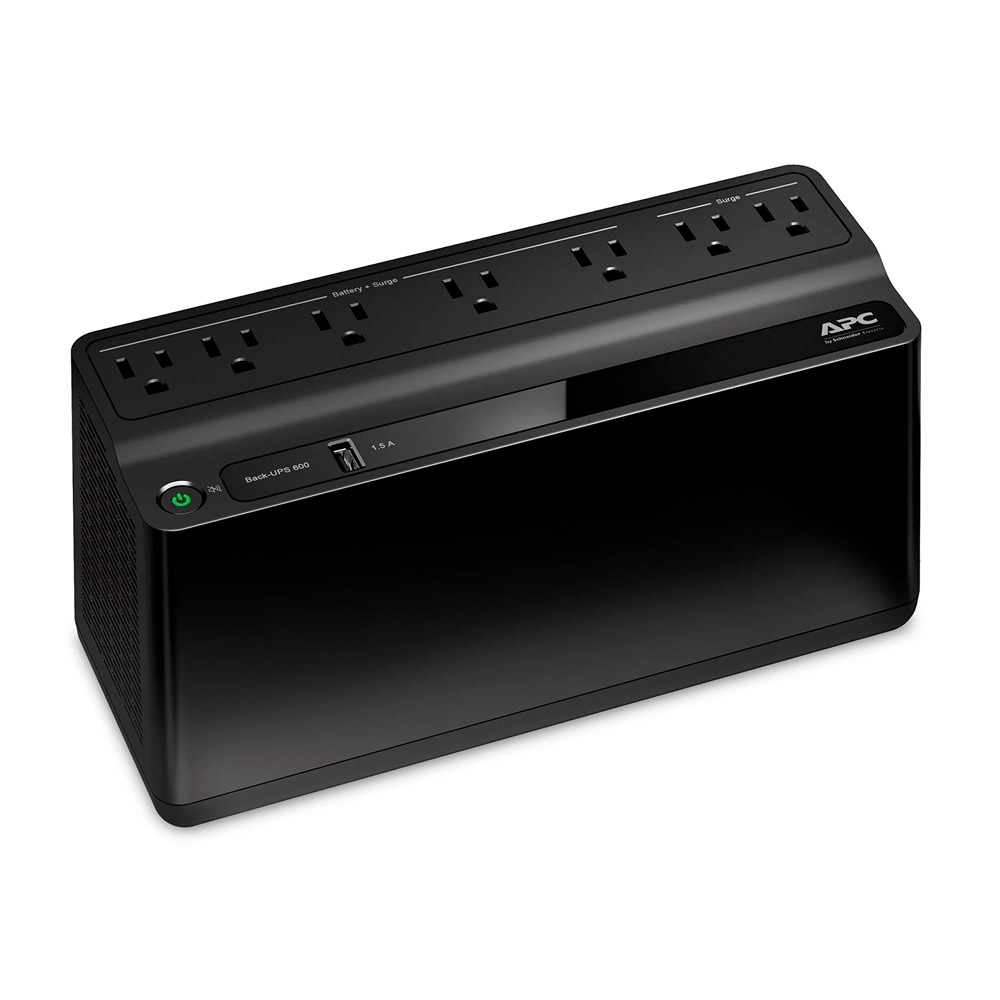 UPS APC Back-UPS BE600M1-LM -  CA 120 V - 330 vatios - 600 VA - USB - conectores de salida: 7 BE600M1-LM