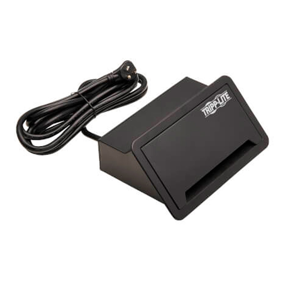 Tripp Lite Power It! 2-Outlet In-Desk Power and Charging Dock - 4x USB-A, USB-B, HDMI, RJ11, RJ45, 10 ft. Cord, Antimicrobial Protection, Black - Banda de potencia (flush mountable) - 15 A - CA 120 V - input: NEMA 5-15P (2 x USB, 2 de NEMA 5-15R) - 3.05 m cable - negro PS222DATAM