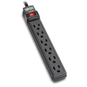 Tripp Lite Safe-IT 6-Outlet Surge Protector - 10 ft. Spiral Cord, 5-15P Plug, 300 Joules, Antimicrobial Protection, Black - Protector contra sobretensiones - 15 A - CA 120 V - conectores de salida: 6 - 3.05 m cable - negro TLP610COILAM