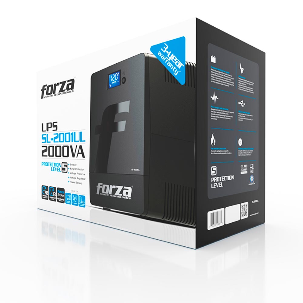 UPS Forza Line interactive 1200 Watt - 2000 VA - 120 V - Smart 8-NEMA 1100J SL-2001UL
