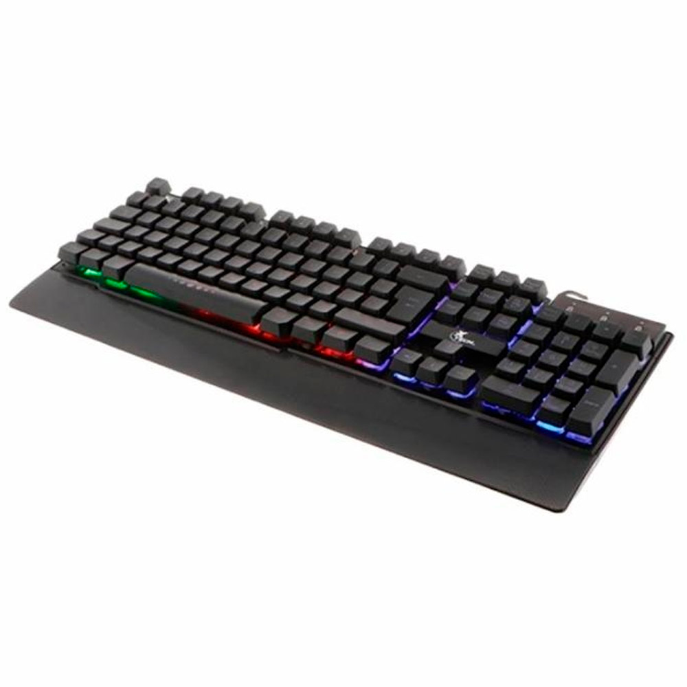 Teclado Xtech multimedia cableado para videojuegos con iluminación de fondo multicolor XTK-510S
