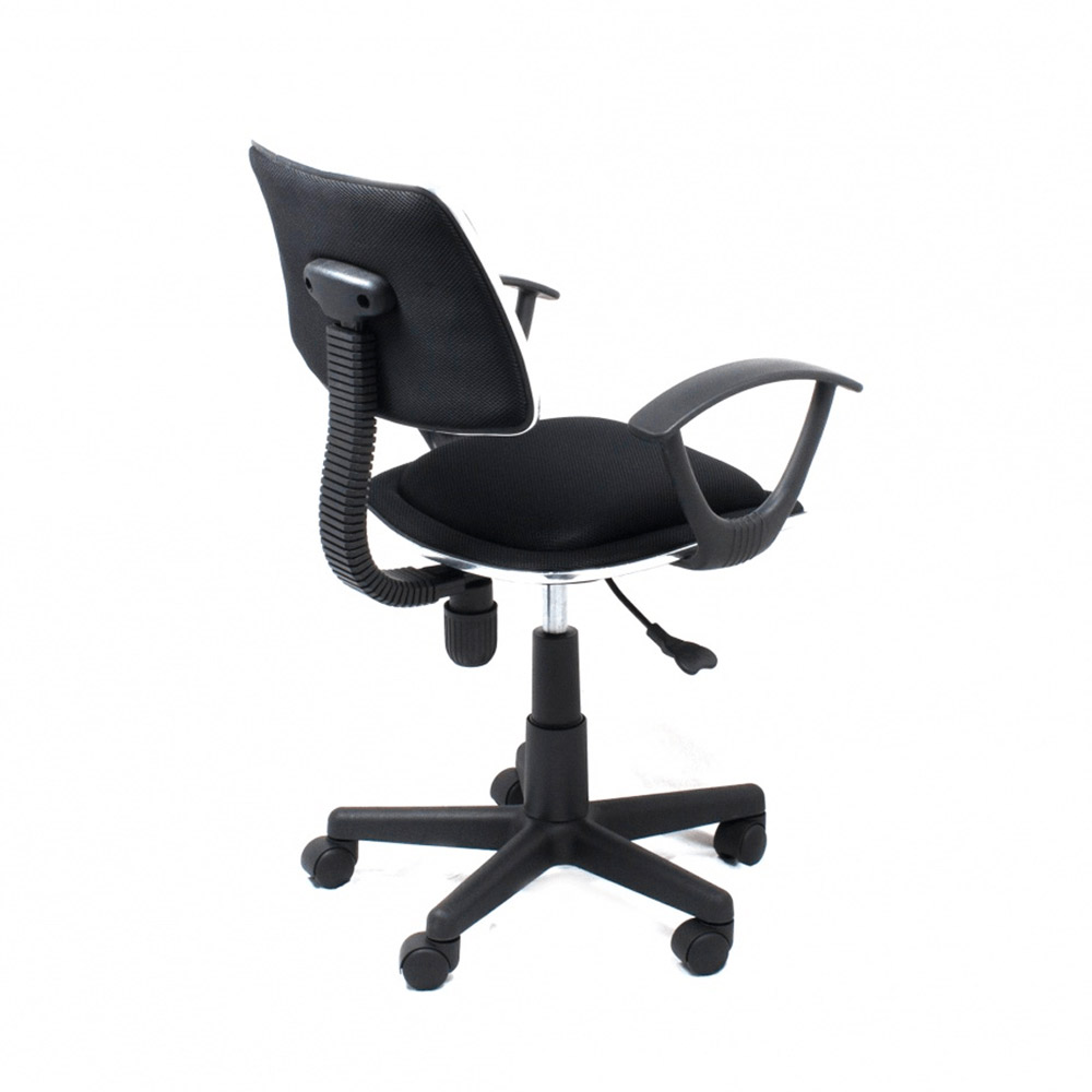 Silla secretarial con reposabrazos Negra Roma AM160GEN48