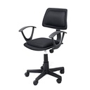 Silla secretarial con reposabrazos Negra Roma AM160GEN48