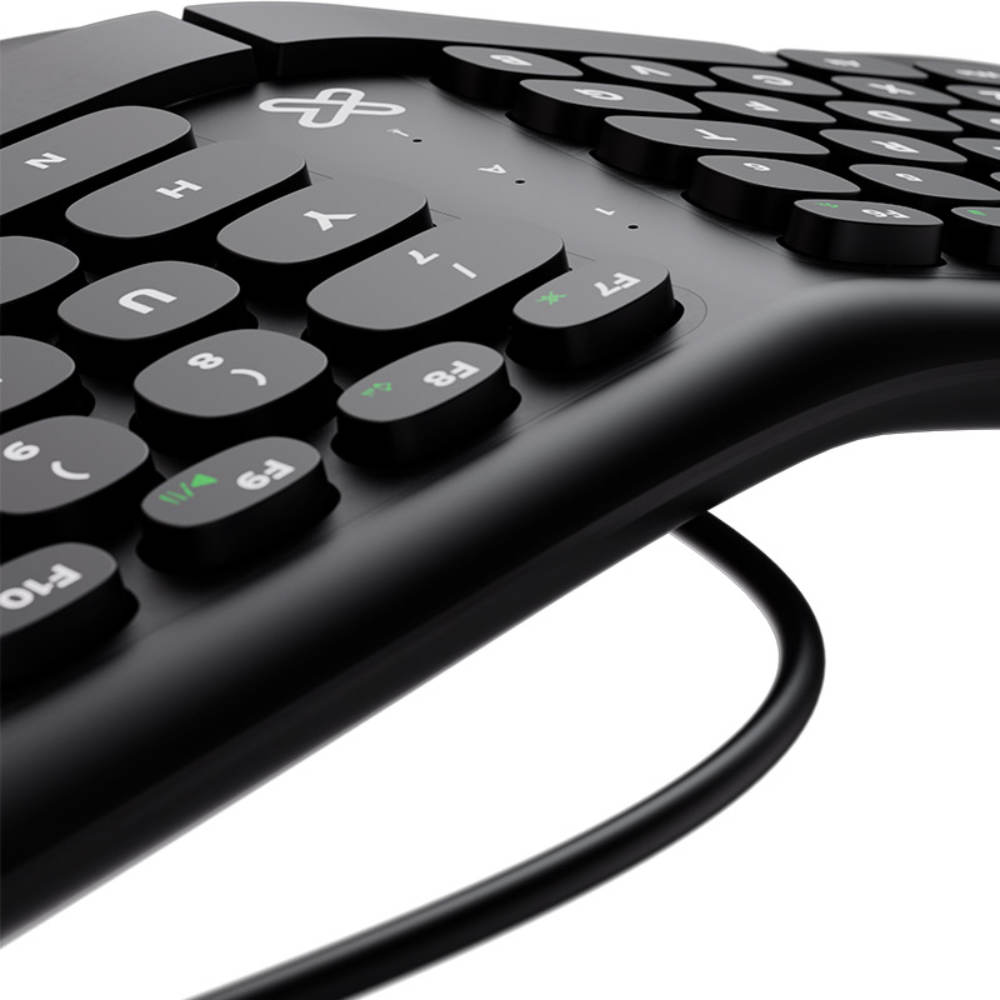 Teclado Alámbrico Klip Xtreme - en español - USB - Ergonomic Design -color negro - Ergonómico